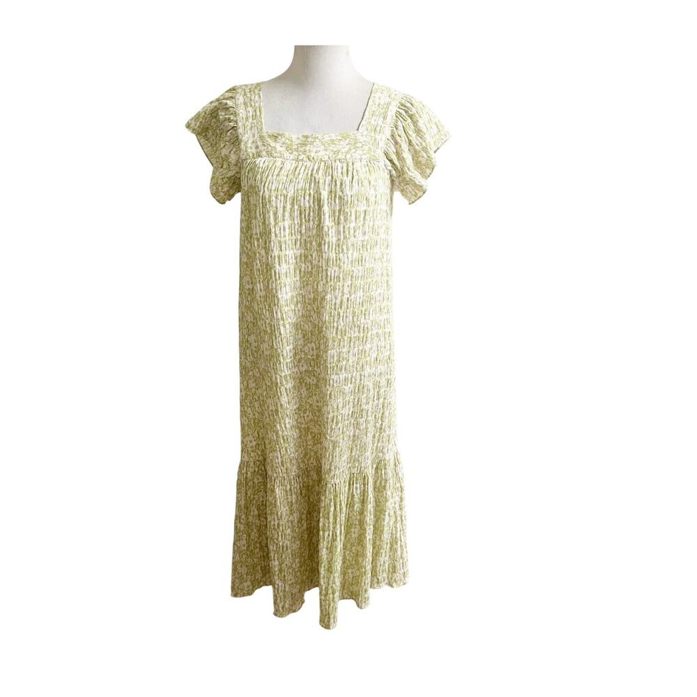 Rails Skylar Posies Green & White Floral Maxi Dress Size Small Cottage Core